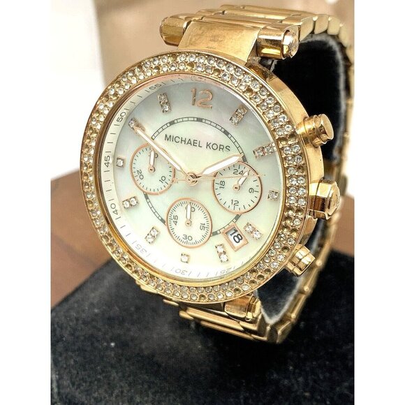 Michael Kors Women's Watch MK5491 Parker Quartz Chronograph Rose Gold Steel USED - Picture 1 of 14